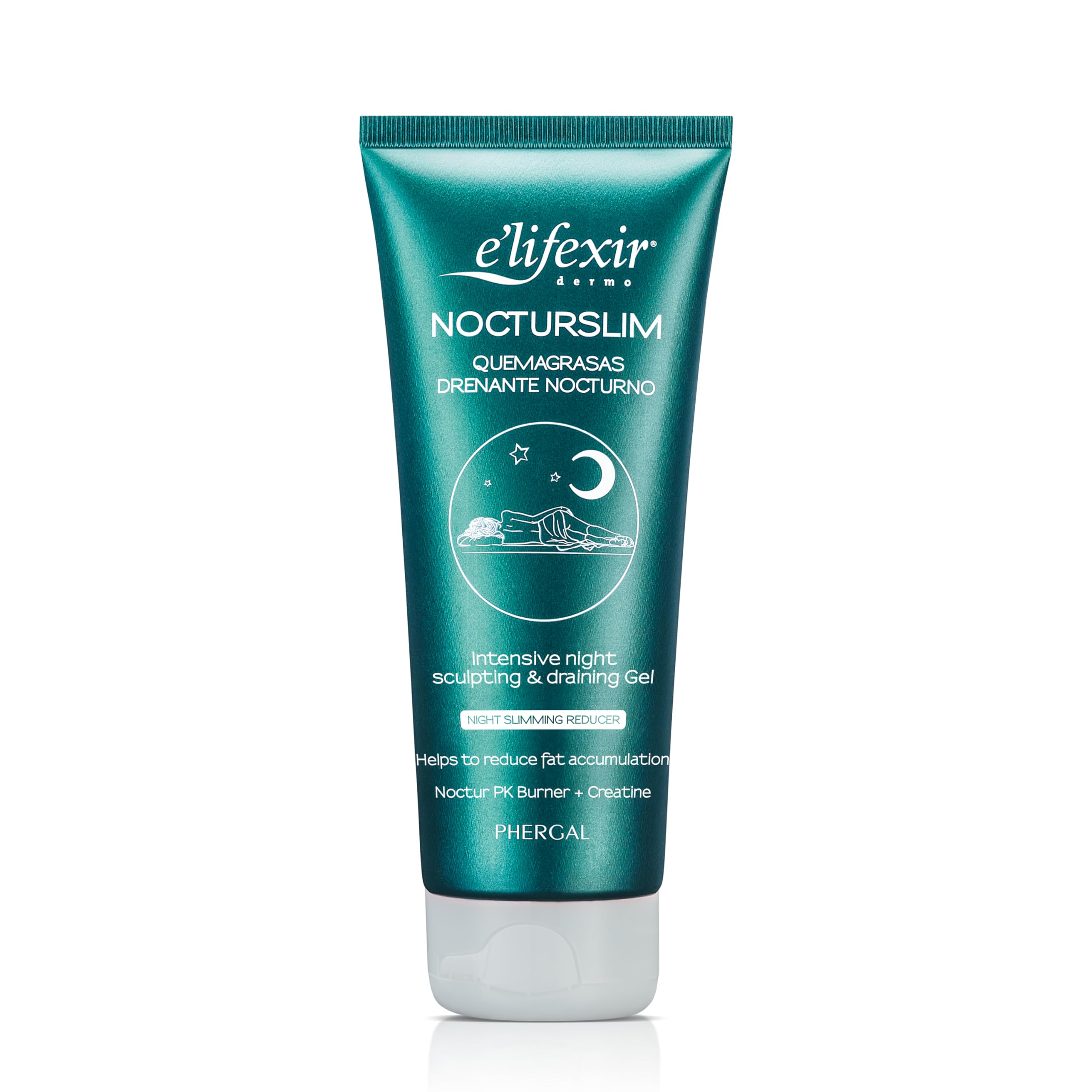 E'lifexir Nocturslim - Intensive Nacht Fettverbrennungscreme | Lipo Skulptur Gel mit drainierender, straffender und Anticellulite Wirkung | Frisch, schnell einziehend, zentimeterreduzierend | 200 mL