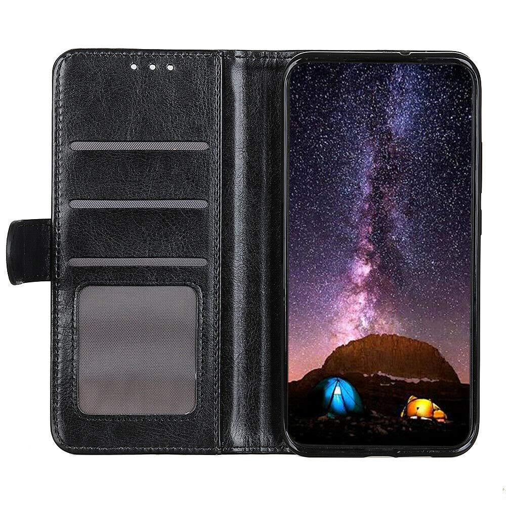 FMPCUON Cover per OnePlus Nord 2 5G, Custodia Sintetica in Pelle, Tasca Slot Carta, Supporto Stand, Magnetica Chiusura Case,Nero