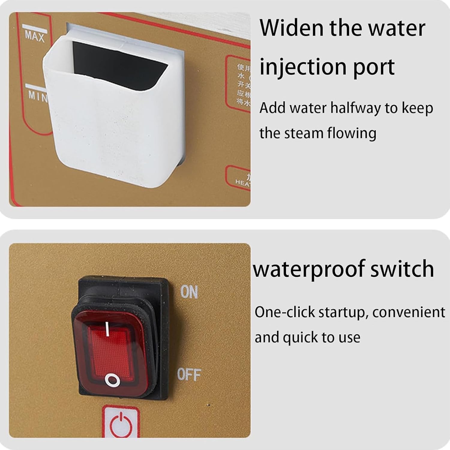 Commercial Electric Steamed Buns Machine, Four-Hole Stainless Steel Food Steamer with Dry Boiling Alarm and Temperature Adjustment (30-110℃)