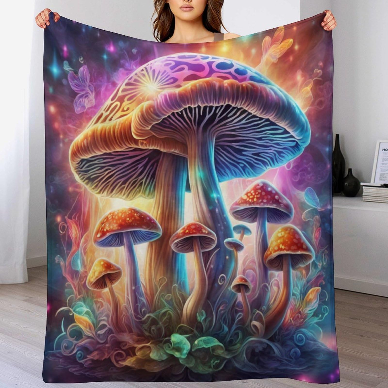 Couverture champignon douce et polaire chaleureuse pour des moments de tendresse cocooning en famille