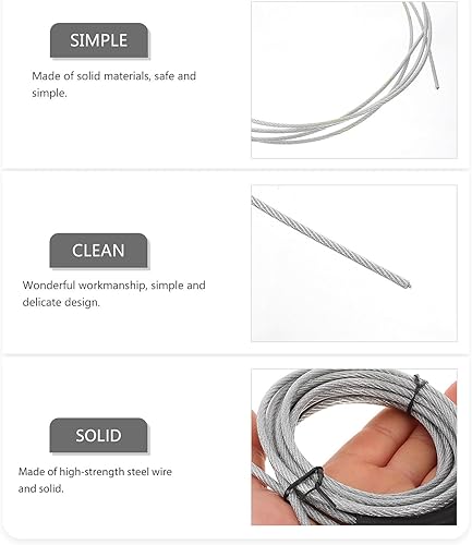 Miniatura 7 de POPETPOP Weighted Steel Cable Skipping Rope Replacement for Speed Training Wear-resistant Tube Fitness Jump Rope for Competitive Workout and Agility