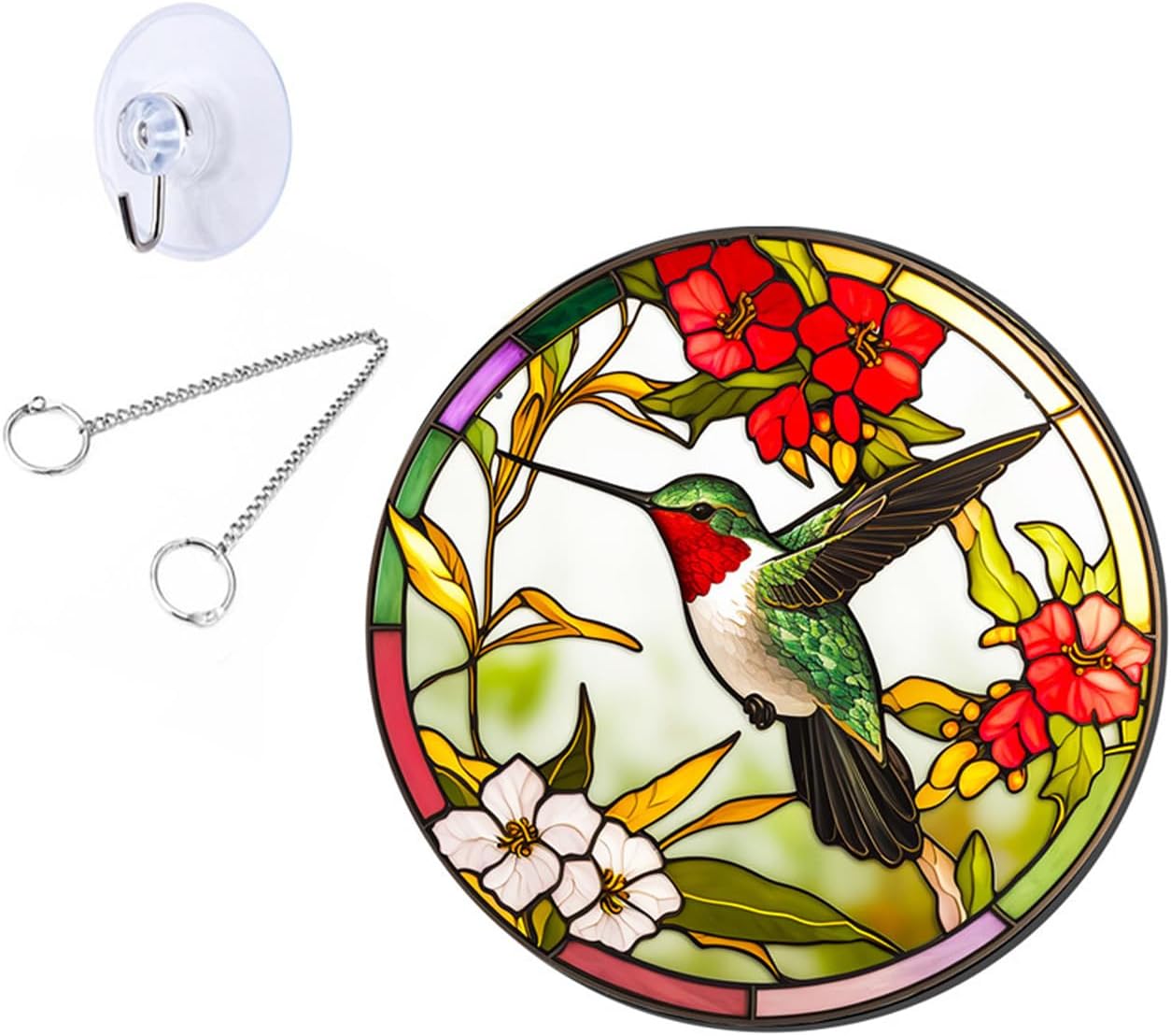MATIHAY Hummingbird Stained Acrylic Window Hanging