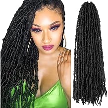 The BOHOBABE 24 Inch Light Weight Butterfly Locs Crochet Hair 6 Packs Long Black Distressed Butterfly Faux Locs Crochet Hair, 1B