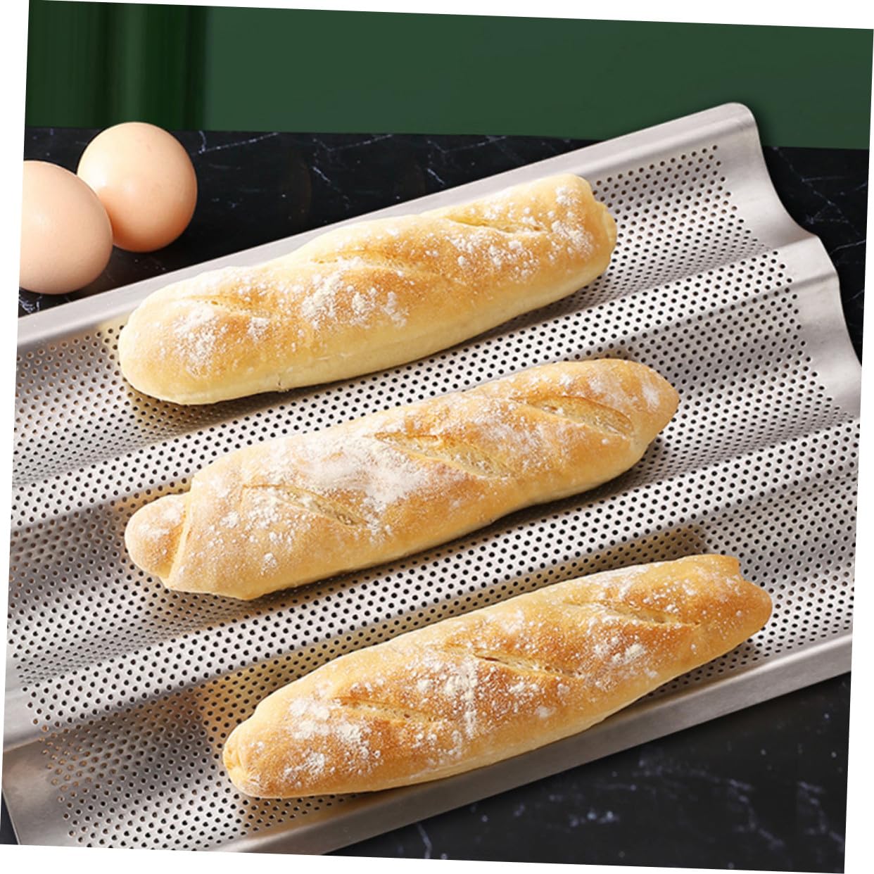 Pan Francés Bandeja para Hornear de Acero Inoxidable 2 Piezas