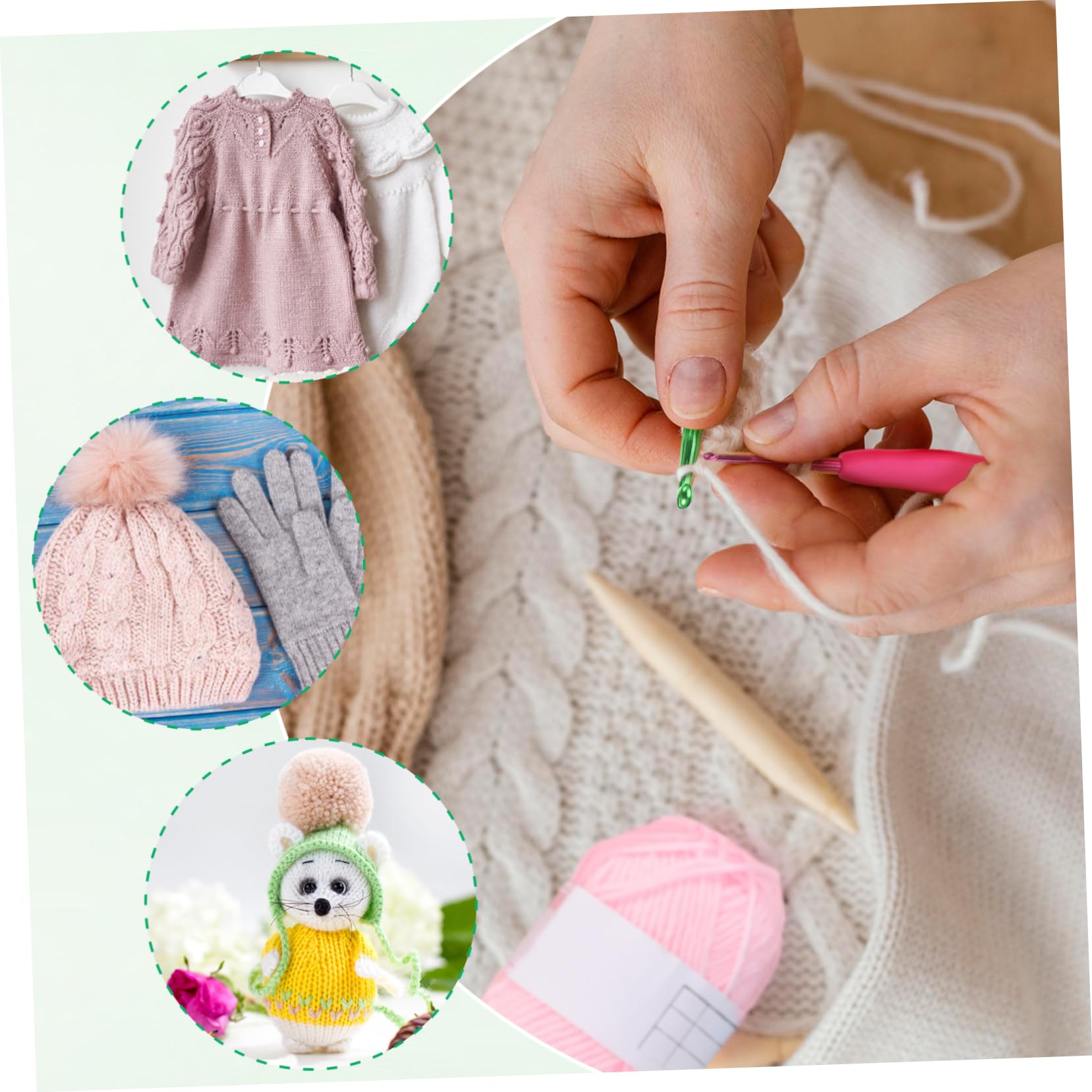 TEHAUX Kit de Inicio para Tejer para Principiantes, 1 Set de Crochet