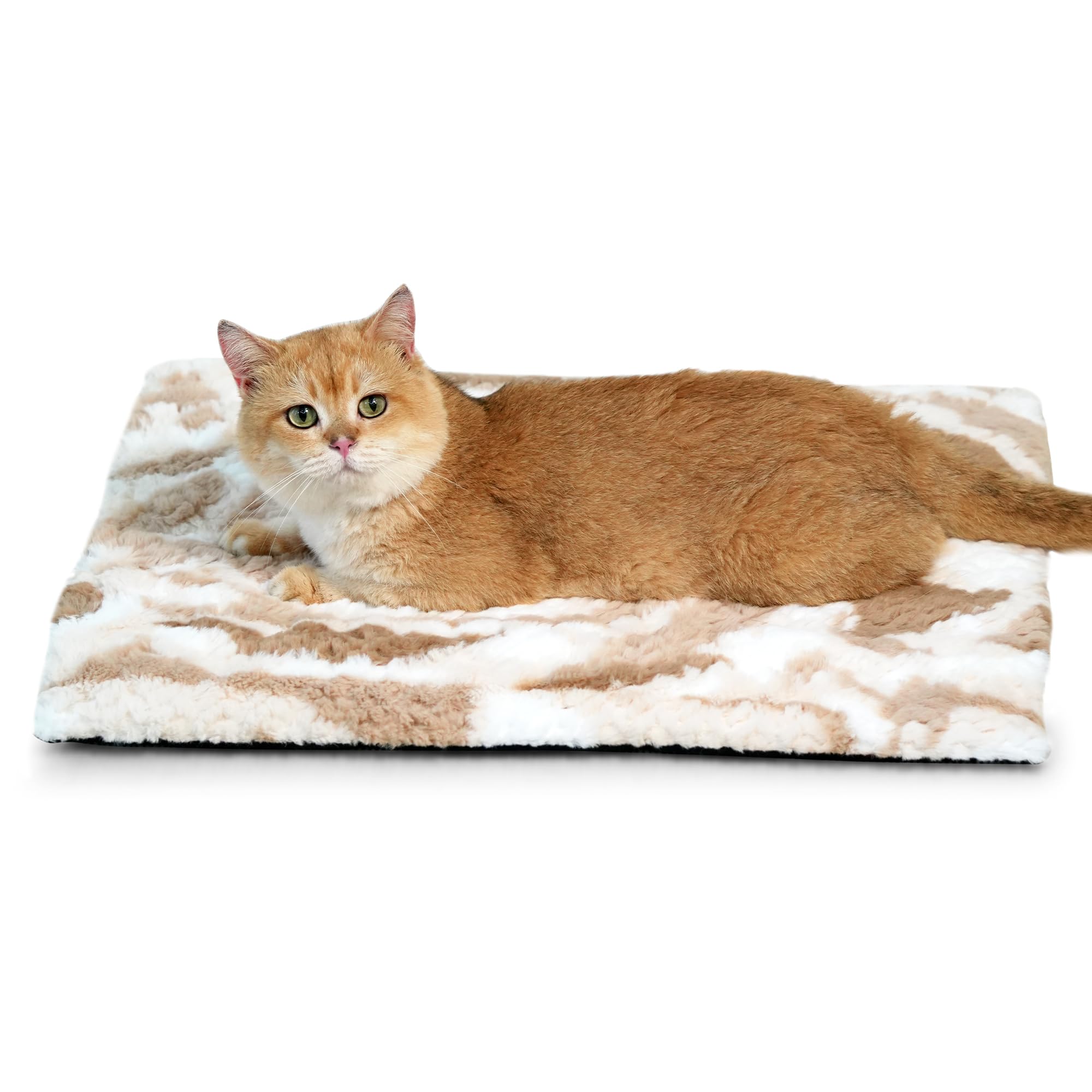 Petace Wärmedecke Katze, Wärmekissen für Katzen und Hunde, Selbstheizende Katzendecke für Innen- und Außenbereich, Anti-Slip selbstwärmende Heizmatte thermische Decke Haustier, 60×45cm, braun