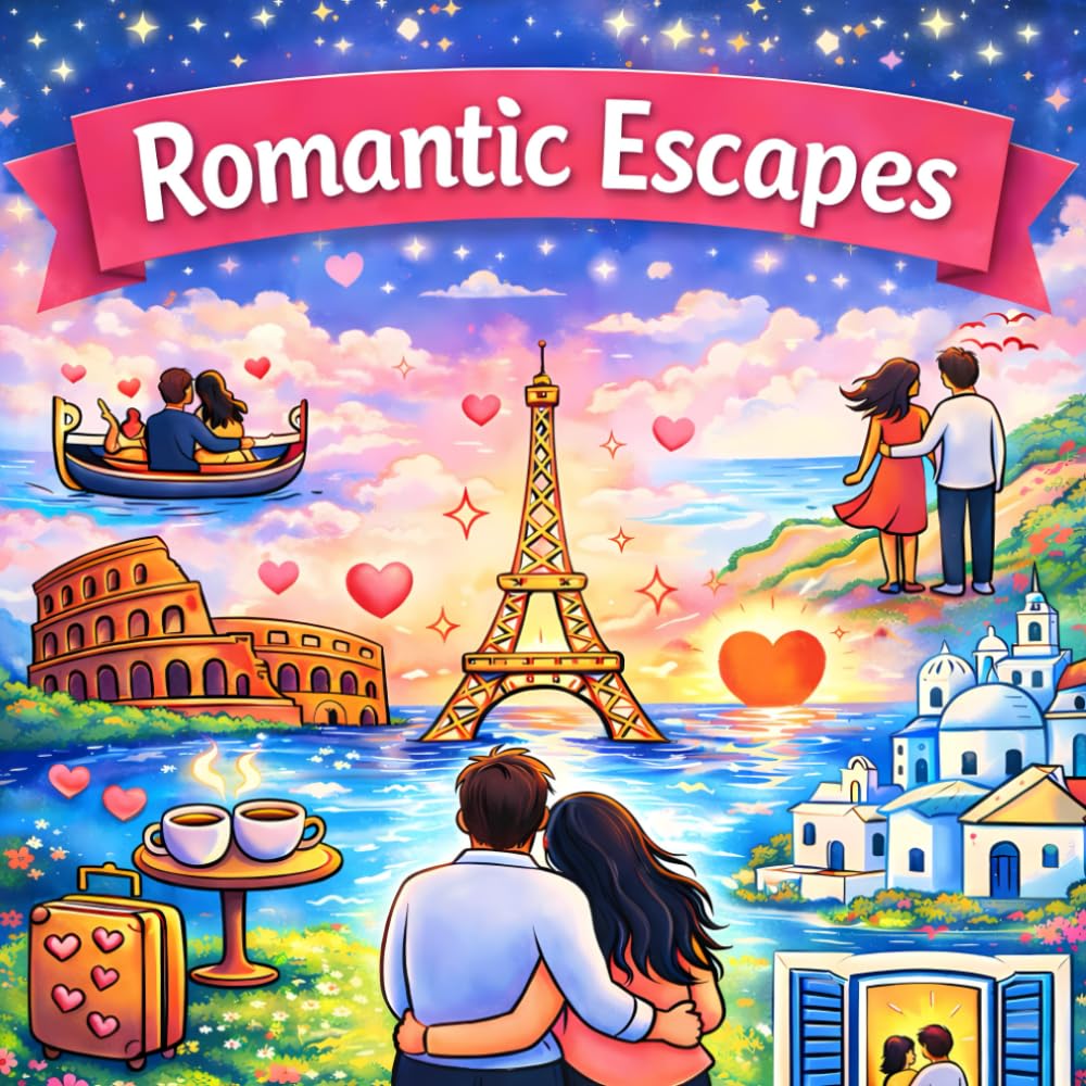 Romantic Escapes: A Cozy Valentine’s Coloring Book for Women Featuring Love, Travel, Peaceful Moments and Stress Relief (Little Happy Things Coloring Books)