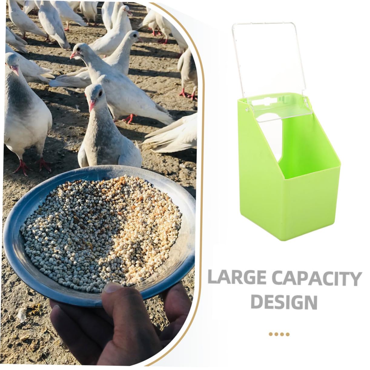 VANZACK 8pezzi Mangiatoia Sospesa Per Gancio Distributore Per Piccioni e Pappagalli Facile Installare Piccole Specie