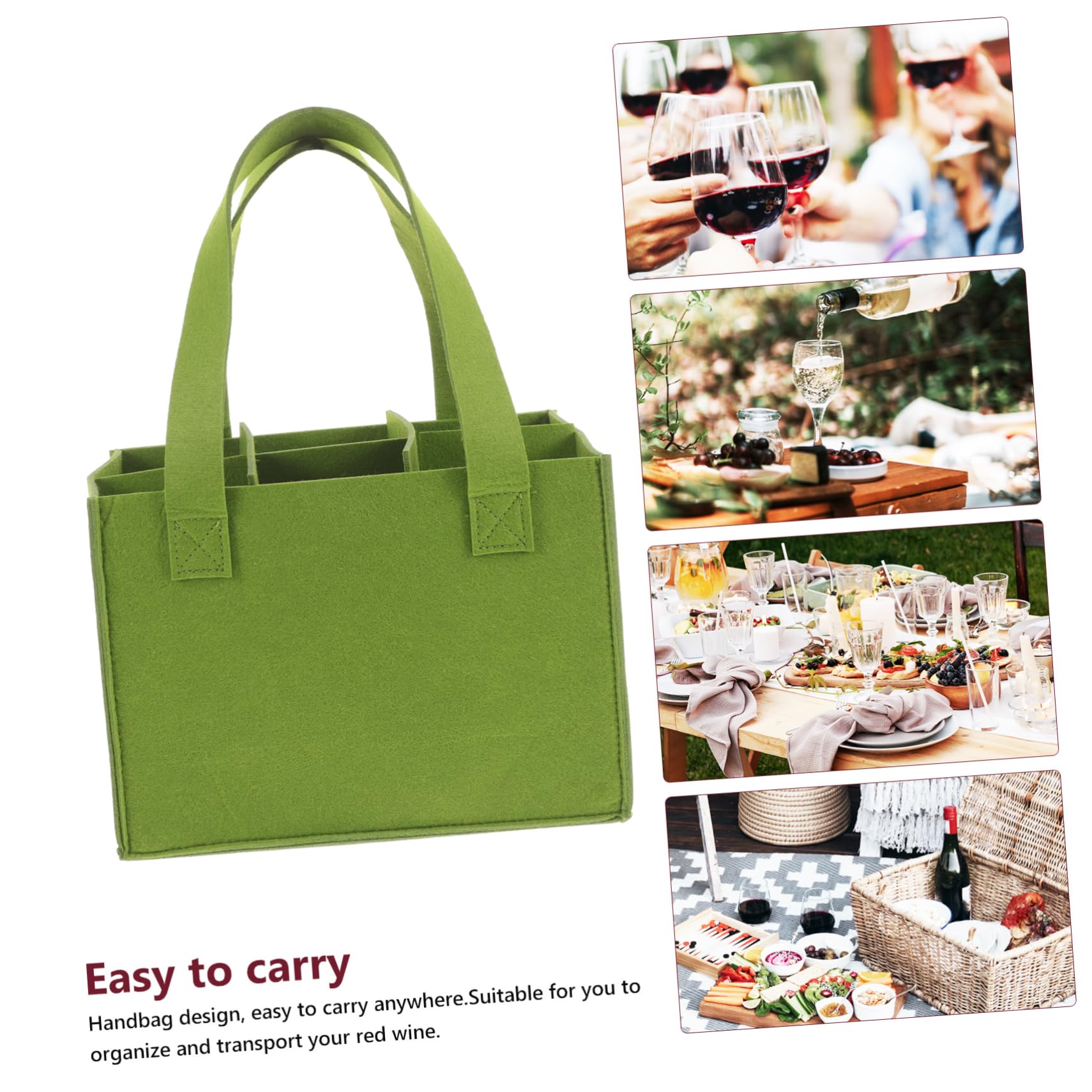 Ciieeo Reusable Wine Storage Bag Portable Felt Wine Carrier for Bottles for Travel Parties and Outdoor Events and Stylish Design