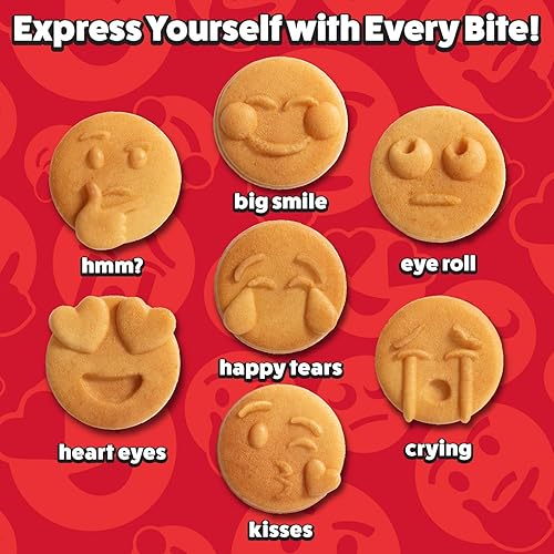 Miniatura 3 de Mini waflera de emojis para desayuno especial, prepara 7 panqueques únicos de waffles de cara sonriente, eléctrico antiadherente, feat kiss,