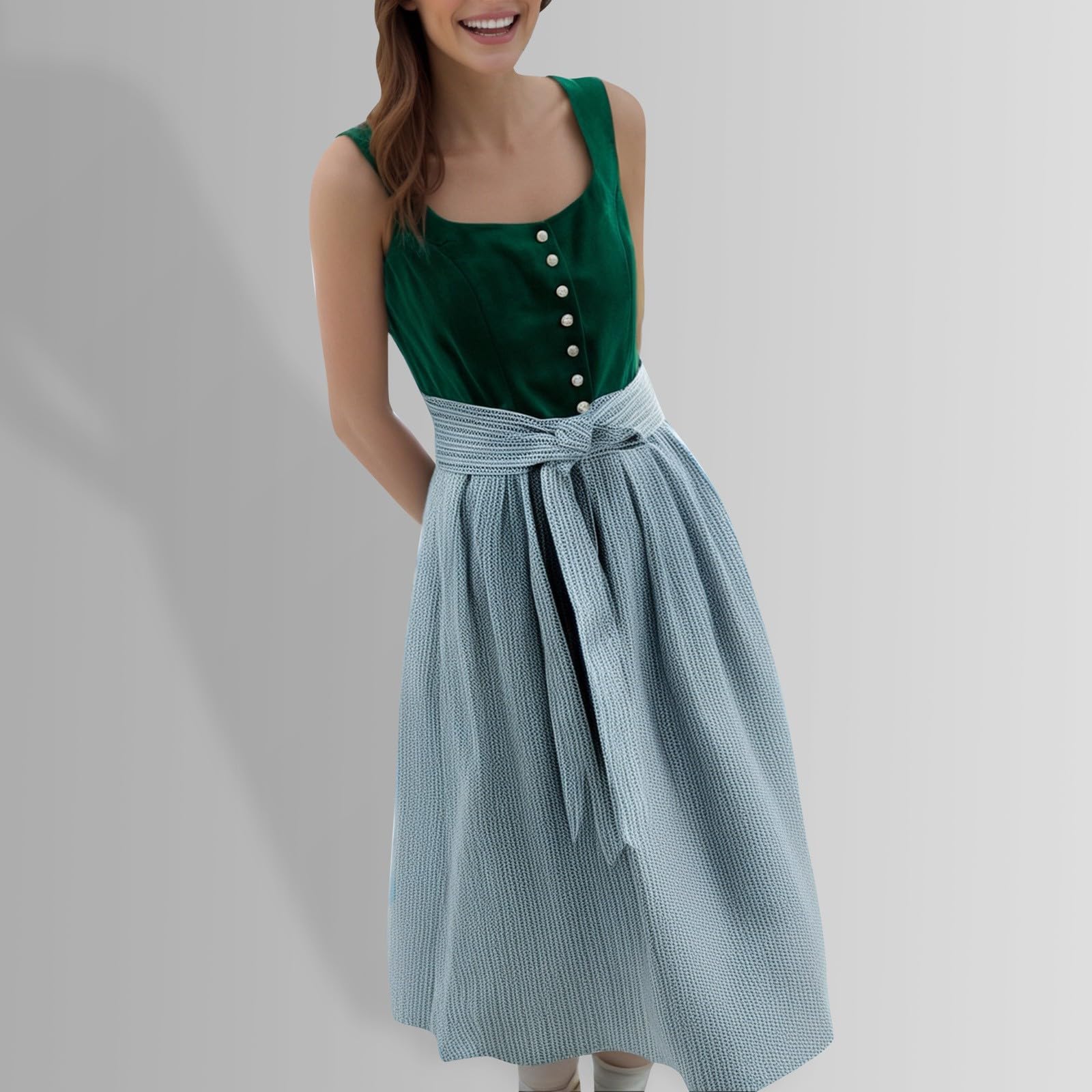 Generisch Diendl Damenkostüme & Cosplay Cosplay-Kostüm im mittelalterlichen Stil, Outfit für Bierfest mit Spitzen- und Knopfdesign Kinder Mittelalterliches Kostüm Junge