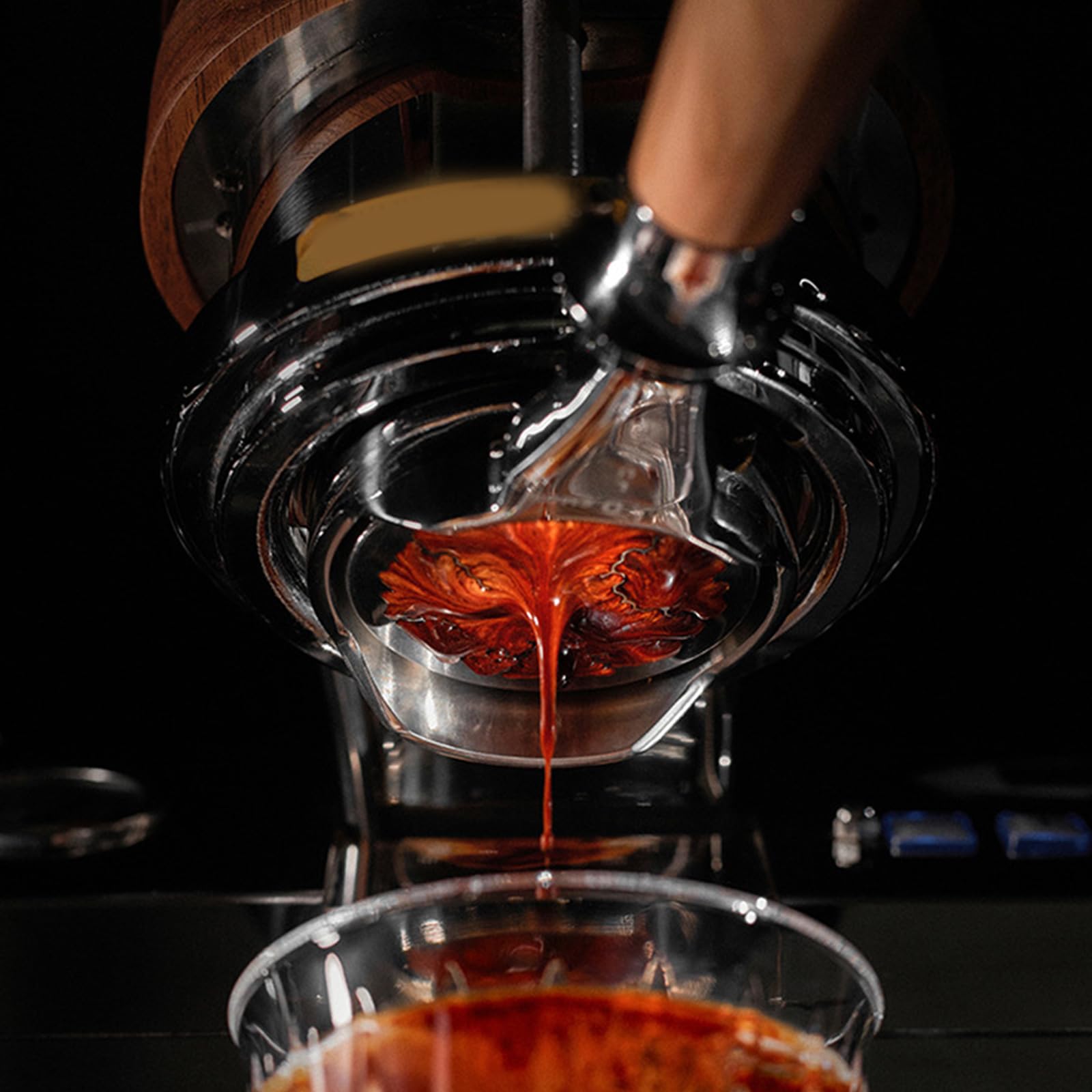 Siebträger aus Edelstahl, bodenlos, Holzgriff, Filterkorb für Espressomaschine, rostfrei, Kaffeezubehör, Siebträger aus Edelstahl