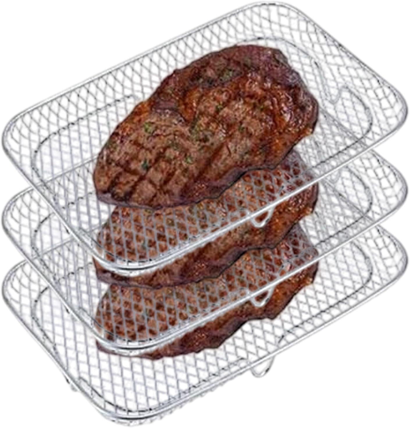 Stainless Steel Air Fryer Tray Detachable Stackable Air Fryer Accessories