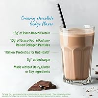 Vista 4 de Orgain Proteína en polvo + colágeno, Dulce de Chocolate Cremoso - 25g de proteína, 10g de péptidos de colágeno, tipo I y III, probióticos 1B UFC