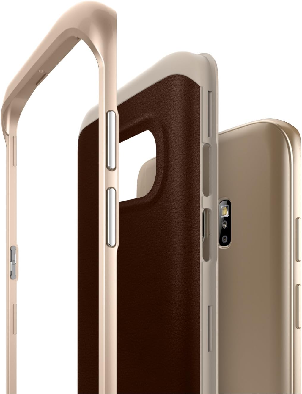 Caseology Envoy for Galaxy S7 Edge Case (2016) - Premium Leather - Leather Brown