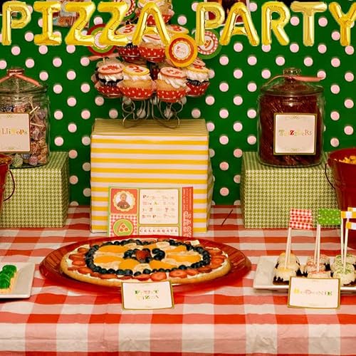Miniatura 2 de Globos de fiesta de pizza, pancarta dorada para fiesta de pizza italiana, festival de comidapizzafestival de pizzaI Love PizzaSlice Slice Slice