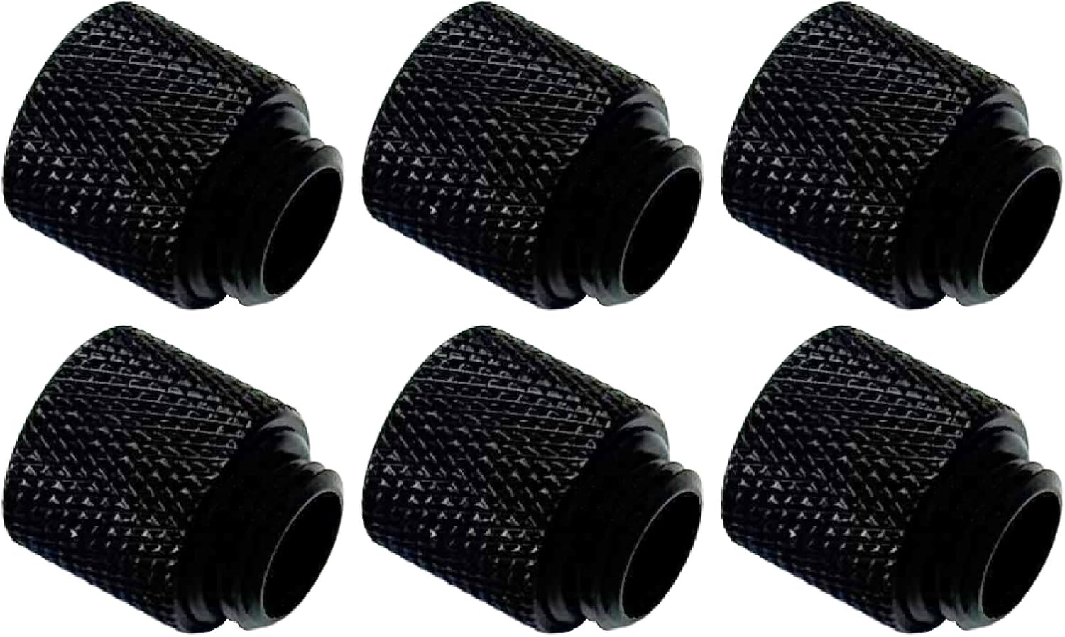 Dracaena.io 6 Pack G1/4" 15mm Height Male to Female Extender Fittings, Brass Compression Fittings with O Rings for PC Liquid Cooling Loop, Water Cooling Tube Connectors, Black