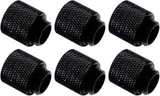 Dracaena.io 6-Pack G1/4 Extender Fitting 15mm, M-F, Black, Brass