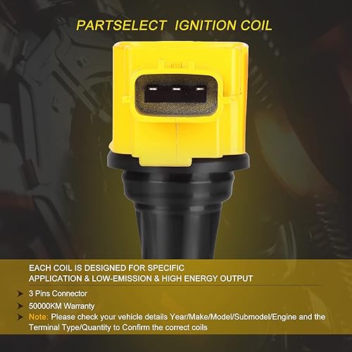 Miniatura 6 de Juego de 6 bobinas de encendido UF-617 22448-EY00A 5C1788 compatibles con Nissan 370Z V6 3.7L, Infiniti G37 M37 M56 Q40 Q50 Q60 QX50 QX70 V6 3.7L