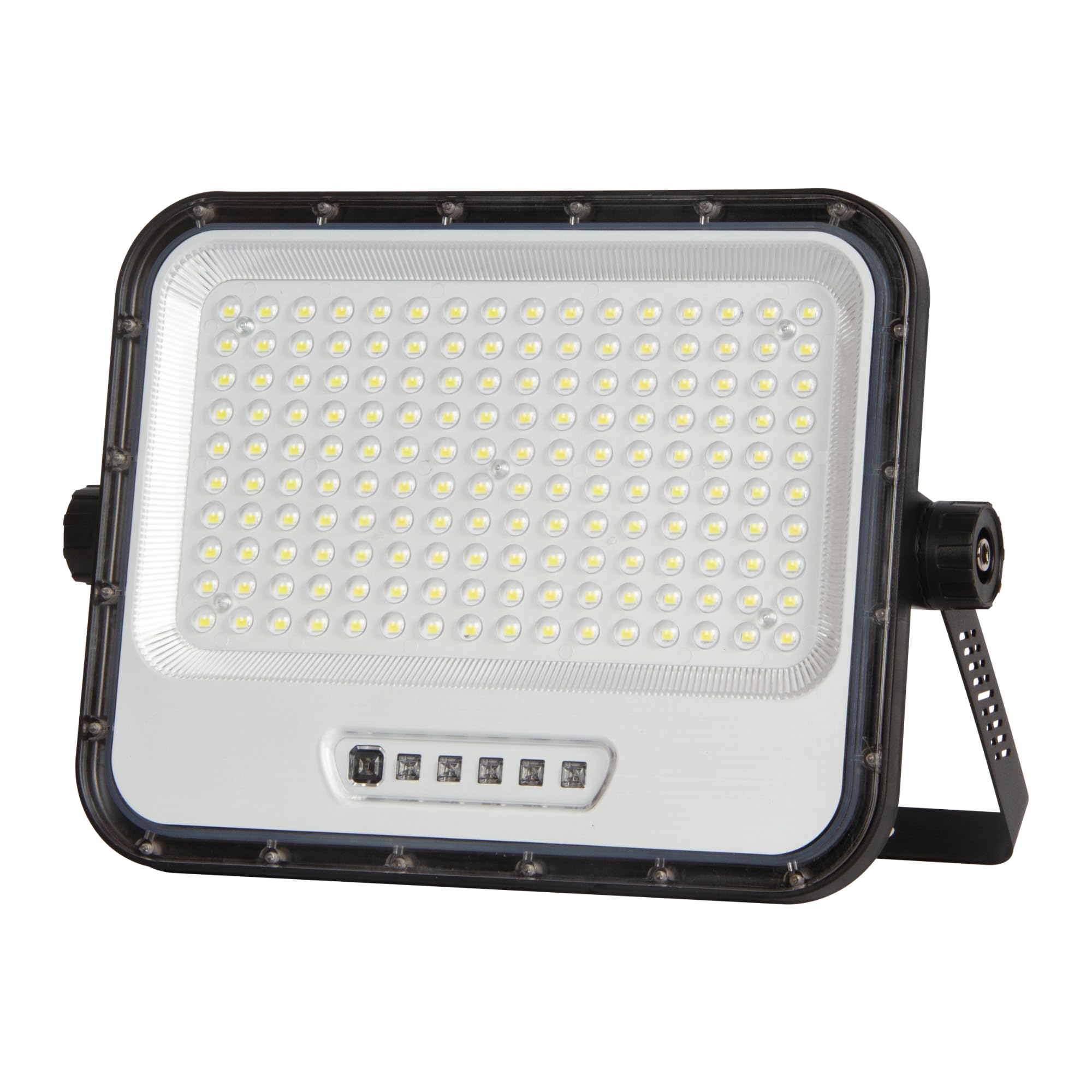 Jandei - Foco Proyector LED Solar 300W 160leds 1600Lm, Luz Blanca 6500K con Mando, Panel Separado, IP65 Impermeable, Cable 4,6m. Iluminación Exterior, Jardin, Caminos...