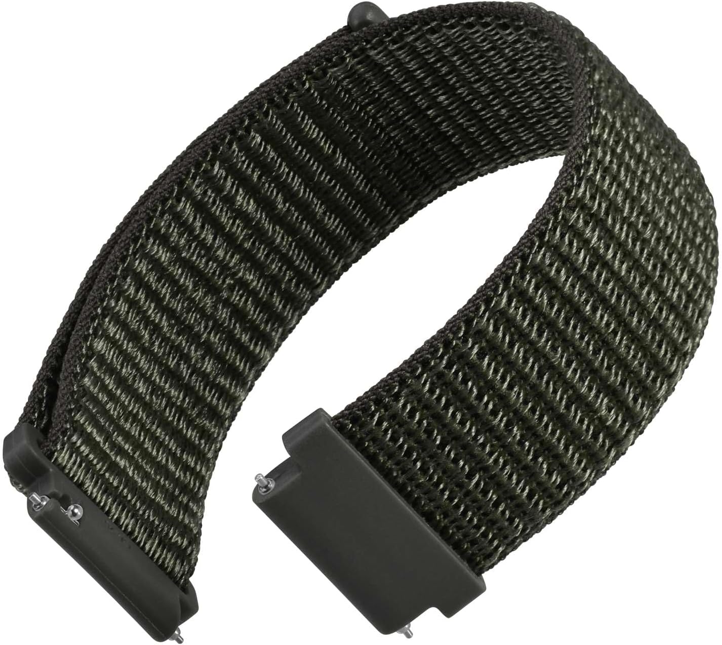 WOCCI 24mm Adjustable Nylon Watch Band, Quick Release Sport Loop Strap (Army Green)