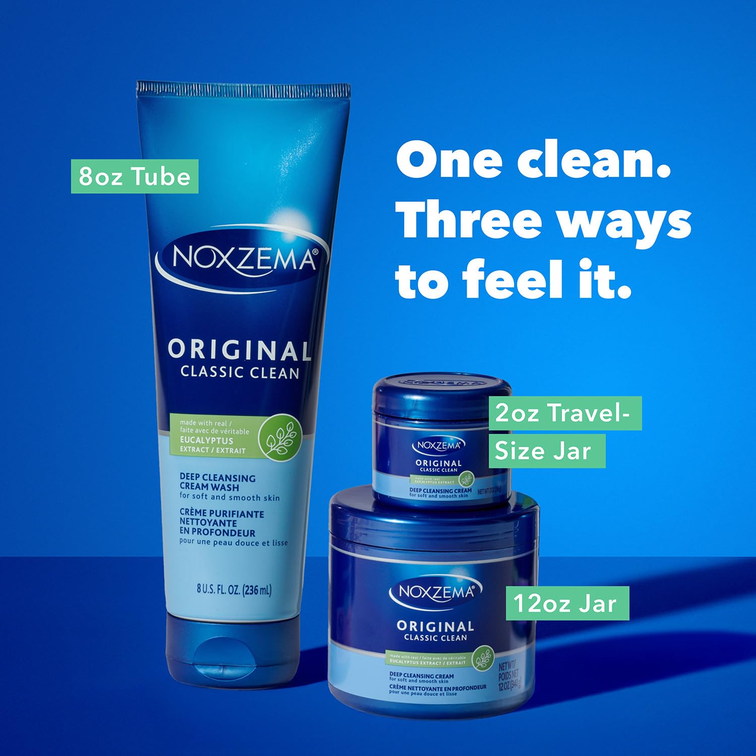 Noxzema Face Wash Travel-Size & Full-Size Jars – Original Deep Cleansing Cream, Face Cleanser