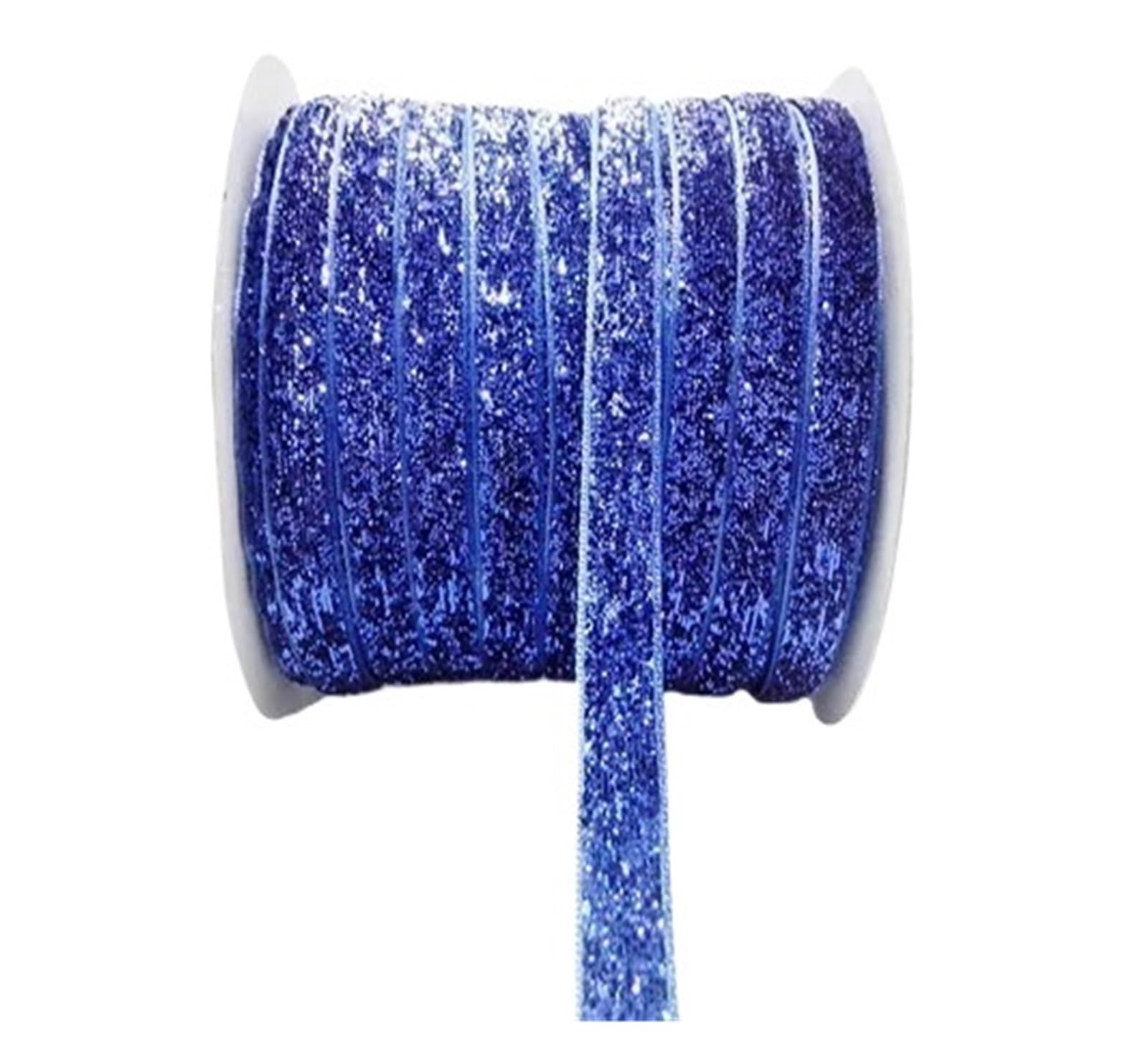 Nastri di raso, Nastro in velluto da 50 metri con glitter metallici multicolori 10 mm(Color26)