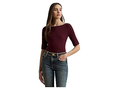 Lauren Ralph Lauren Stretch Cotton Boatneck T-Shirts Women