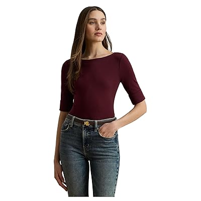 Lauren Ralph Lauren Stretch Cotton Boatneck T Shirts Women