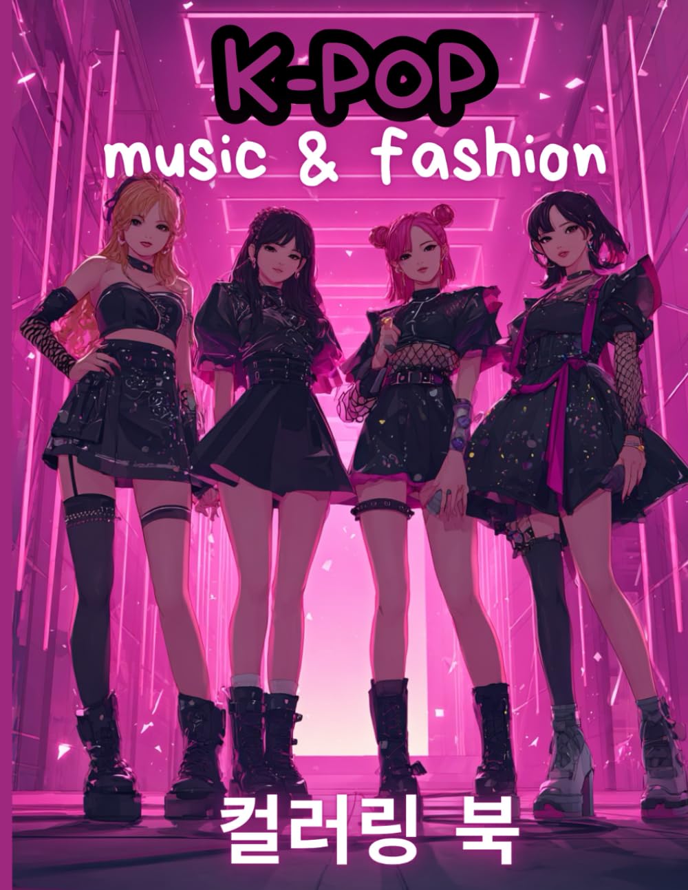 K-POP Music&Fashion: 65 Cute K-Pop Coloring Pages for Girls — Idol Groups, Trendy Outfits, Music & Dance Scenes, Kawaii Fashion Styles and Fun Pages for Young K-Pop Fans