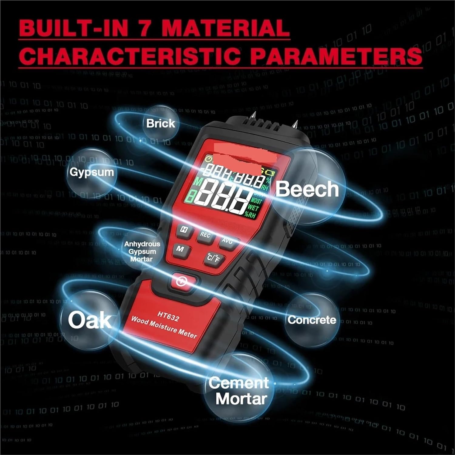 木材水分計 壁水分計 デジタル湿度計 2ピン湿度計 コンクリート セメント レンガ 検出器 デジタル分析装置