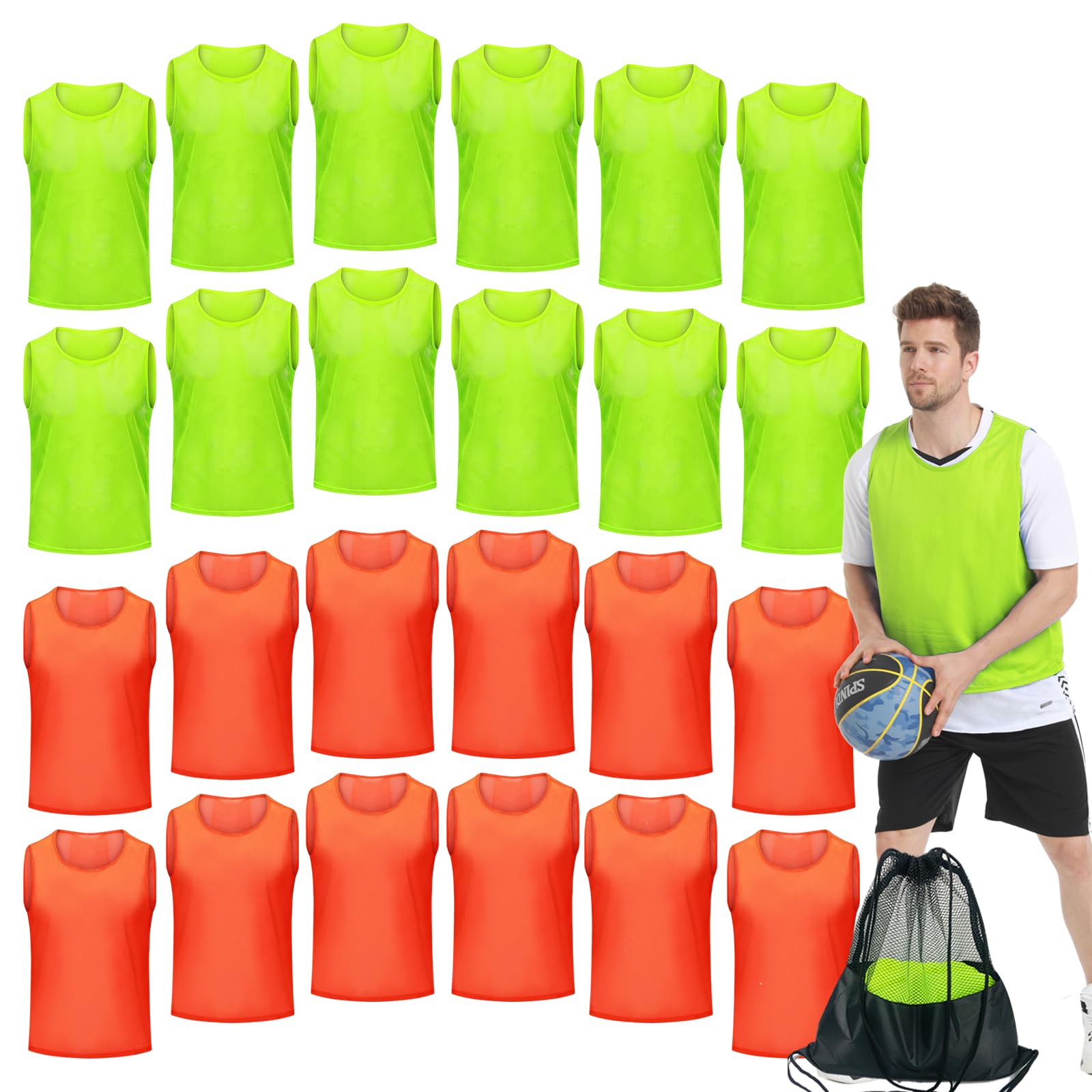 12/24/48Pcs Soccer Pinnies Youth, Scrimmage Team Practice Vests