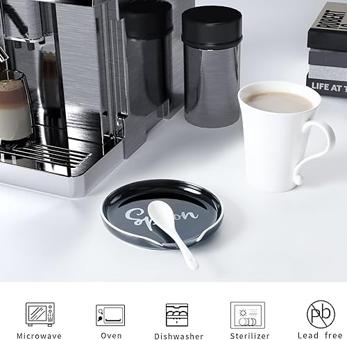 Miniatura 2 de GDCZ Soporte para cuchara de cerámica para estufa, soporte grande de 5 pulgadas para encimera de cocina, cuchara moderna para granja, soporte de