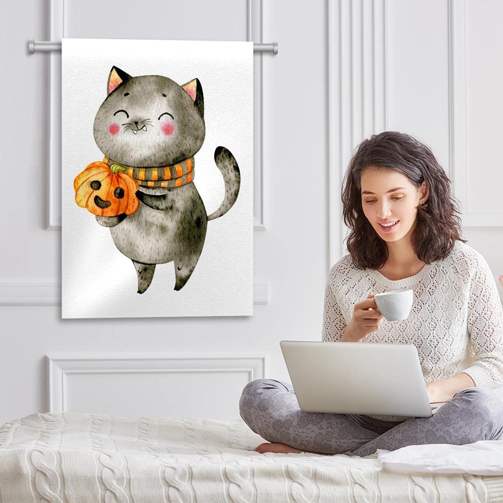 Baccessor Gartenflagge Mit Schwarzer Katze & Zitrone – Doppelseitig, 71,1x101,6 Cm, Wetterfest