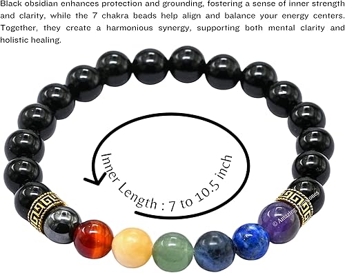 Vista 373 de Amazing Gemstone Crystal Bracelet for Women Men's Gifts - Protection Healing Crystal Bracelet - 8mm Gemstone Beaded Stretchable Bracelet Pulseras