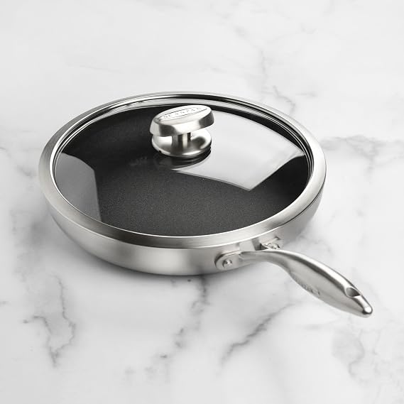 Scanpan CX+ 11 Fry Pan with Glass Lid - Stratanium Plus Nonstick - 5-ply Stainless Steel