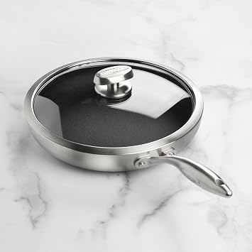 Scanpan CX+ 11 Fry Pan with Glass Lid - Stratanium Plus Nonstick - 5-ply Stainless Steel