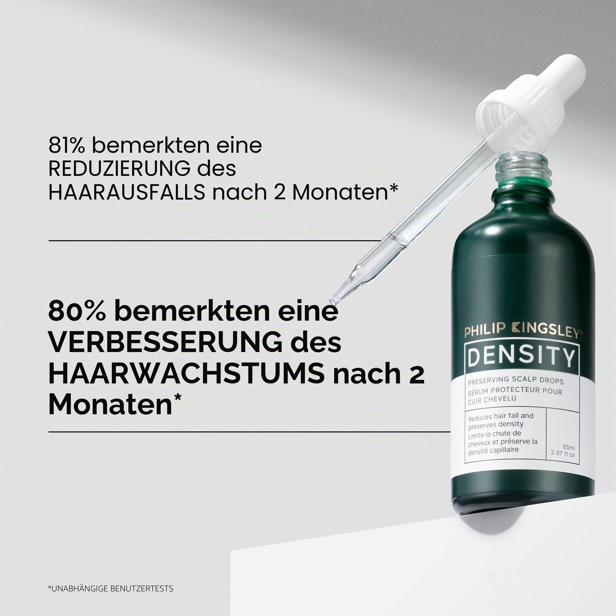 Philip Kingsley | Dichteerhaltende Kopfhauttropfen | Hair Density Serum gegen dünner werdendes Haar und Haarausfall | Kopfhautpflegeprodukte gegen Haarausfall | 85ml