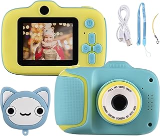 Qudai Mini Cartoon Kids Câmera Digital 1080P Câmera de Vídeo Digital para Crianças Tela IPS de 2,0 polegadas Zoom 4X Bateria Embutida Molduras para Fotos Bonitos Jogos Interessantes com Correia de BD