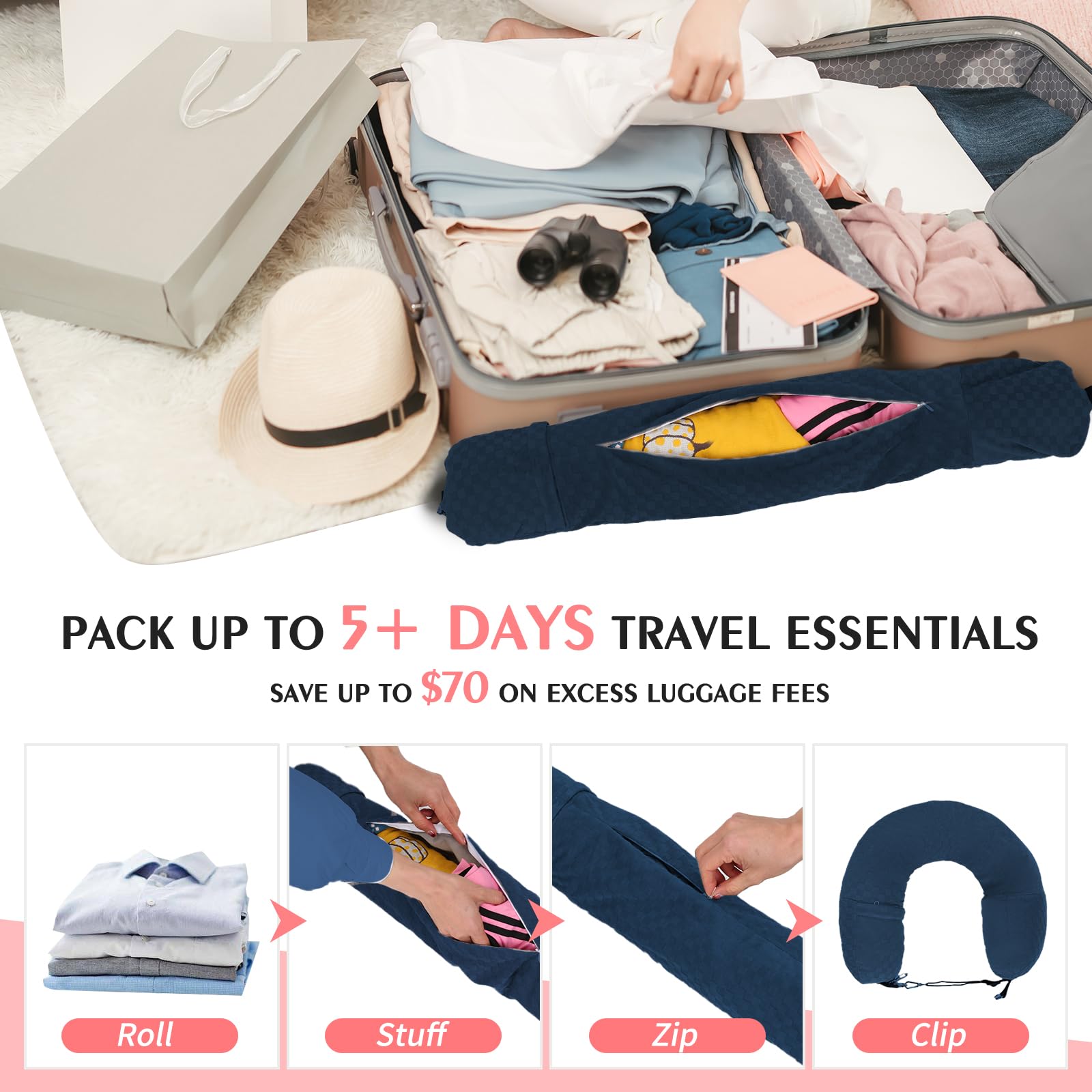 Stuffable Travel Pillow, Stuffable Neck Pillow For | Ubuy