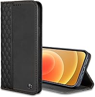 Vista 2 de Funda tipo cartera para iPhone 12/12 Pro de 6.1 pulgadas - [Fuerte magnético] Funda de piel sintética con tarjetero y función atril para teléfono