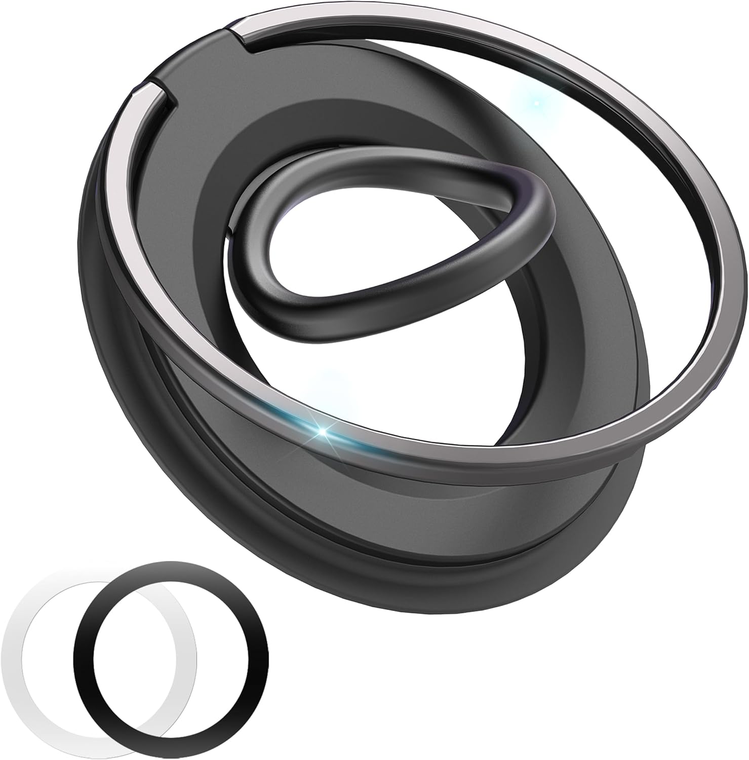 Magnetic Phone Grip Ring Holder, 360° Rotation Silicone Phone Ring Grip,Metal Finger Kickstand Compatible with Magnetic Accessories for iPhone 17/16/15/14 Air Pro Max
