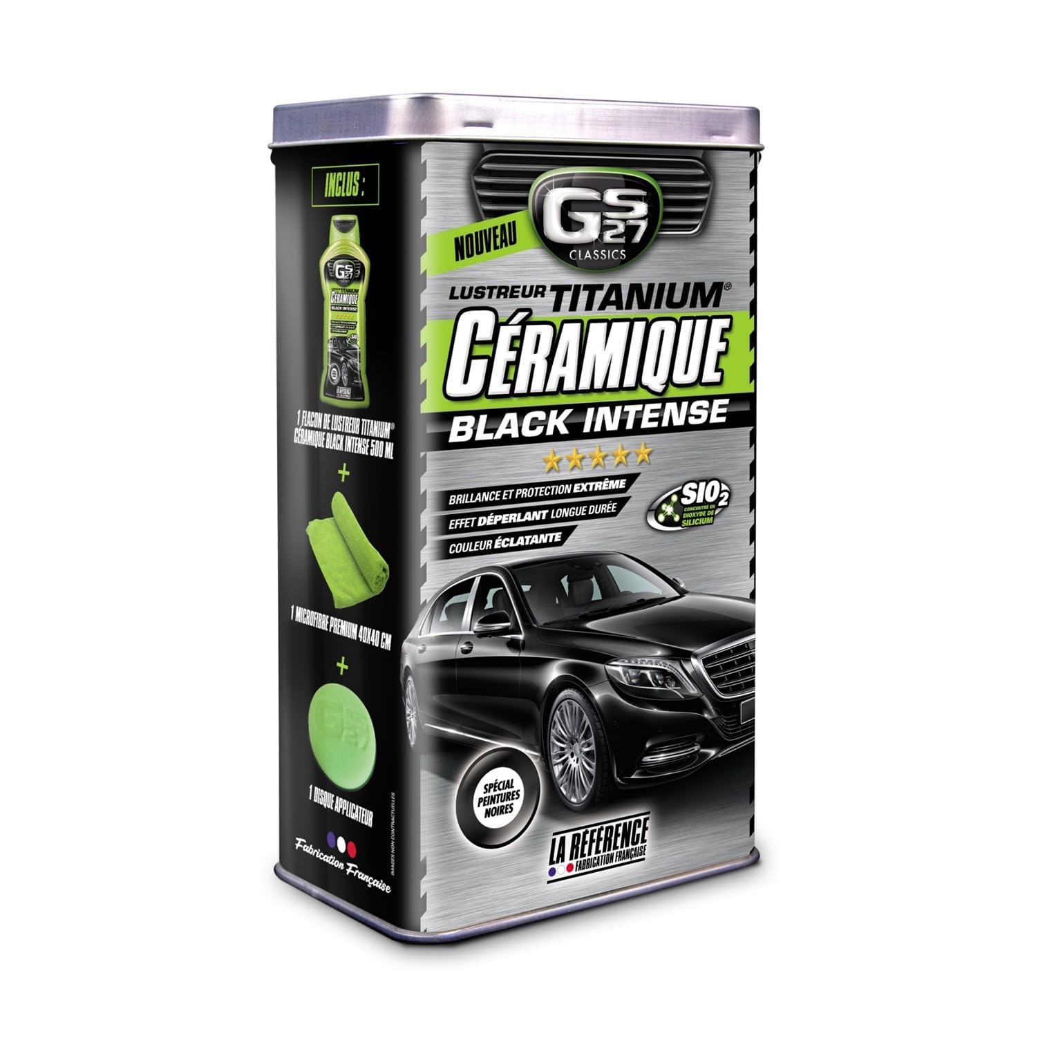 GS27 - Lustreur Titanium Céramique Black Intense - Produit Nettoyant Voiture - Brillance Instantanée - 500 ML