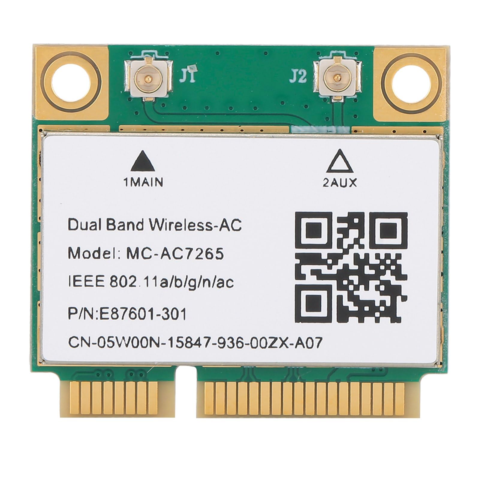 Mini Tarjeta PCIE MC-AC7265, Tarjeta Inalámbrica WLAN Adaptador de Red de Doble Banda 2,4G/5G Tarjeta de Red WiFi, para Ordenador Portátil PC 8 10