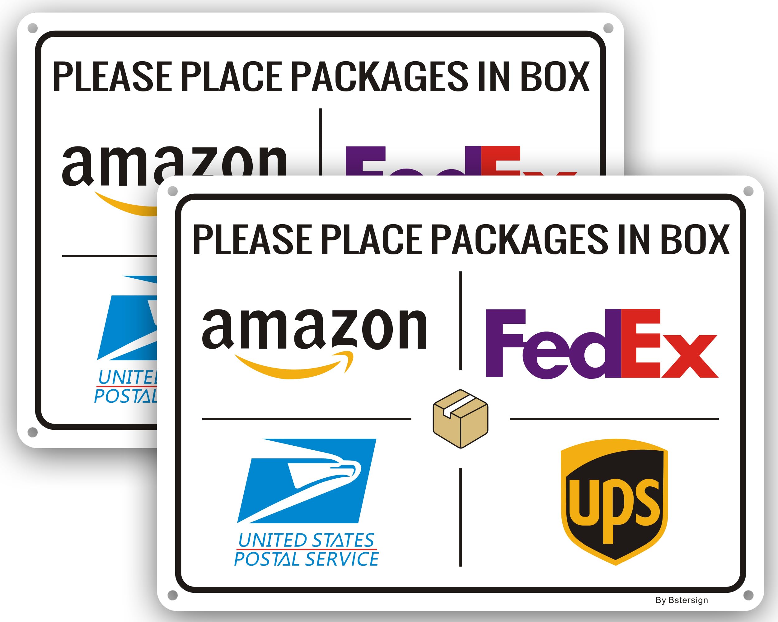 Schild 'Please Leave Packages Here' 25,4 X 20,3 Cm – Witterungsbeständig, Mit 4 Aufhänge Löchern