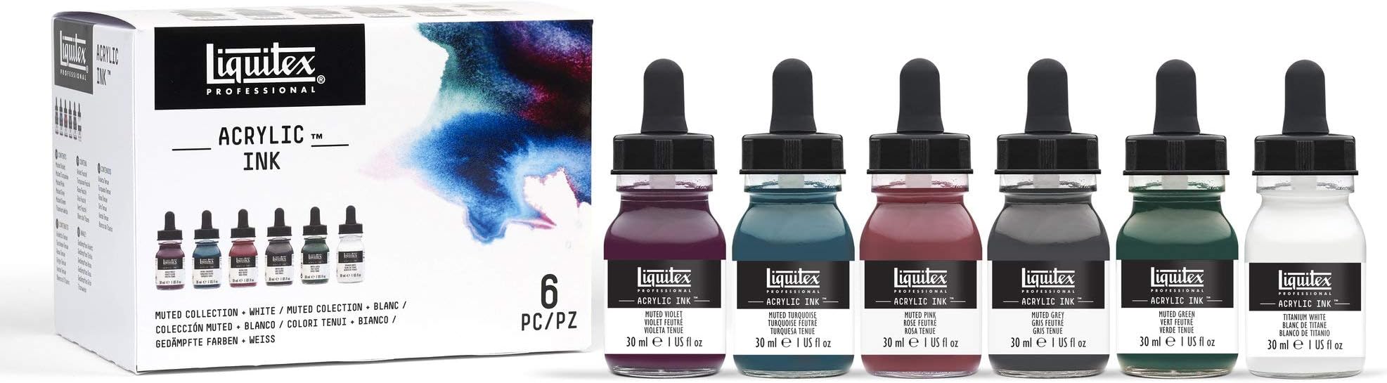 Liquitex PRO INK! MUTED COLL+WHT SET/6