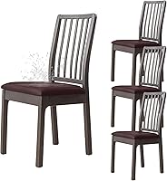 Vista 28 de Dimatic Juego de 2 fundas de asiento para silla, de piel sintética, impermeables, fundas elásticas para sillas de comedor, fundas protectoras