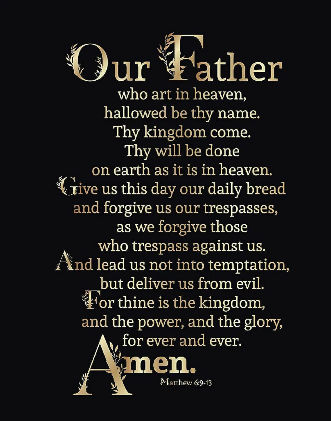 Preeklen Tin Sign 005 Jesus Christ Lord's Prayer God Father Son Holy Spirit Poster, Wall Decor Art Vintage Signage For Home Garage Decor Gifts Metal Tin Sign 8X12 Inch