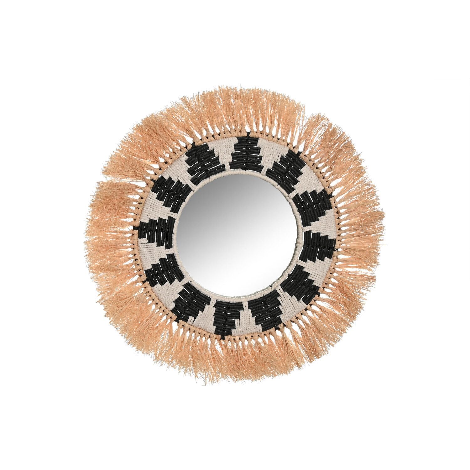Miroir raphia naturel rond 50cm miroir mural rotin et osier