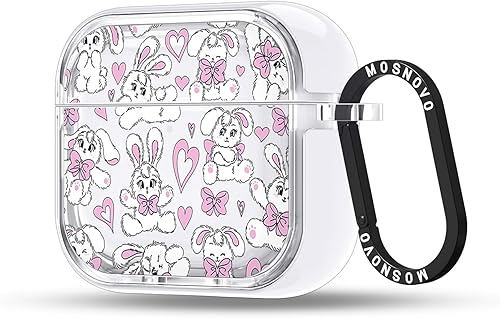 Miniatura 232 de MOSNOVO Funda protectora transparente para AirPods Pro 3, con anillo de metal duro de lujo de doble capa a prueba de golpes, diseñado para AirPods